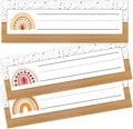 Name Tags for Classroom Cubbies, 30 Boho Rainbow Name Plates for Desks, Back to School Self Adhesive Name Tags Sticker for Teachers Elementary - A03