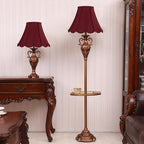 GOSO Scallop Burgundy Lamp Shades Set of 2 Medium Red, Bell Lamp Shade for Table Lamp,Floor Lamps Replac Braids with Petal Edges, 6×13×9.8 Inch Spider Easy Assembly Art Decor Shades for Bedroom