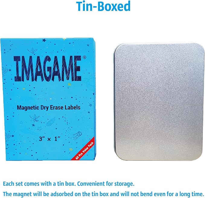 Magnetic Dry Erase Magnets Labels 3x1 inches, Reusable Name Tags, Organizing Schedules in Office/Classroom. Work on Fridge/White Board (Green 60Pcs)