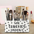 QZQE Dog Grandparents Gifts Pen Pencil Holder Organizer for Desk, Some Grandkids Have Paws Wooden Box Signs Decorations for Home Office Desk Tabletop, Dog Grandma Grandpa Gifts