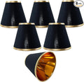 TAaMTYH small lamp shade chandelier shades set of 6，Fabric Lampshade for Wall Lamp，chandelier shades，small table lamps，For Cutting Edge bulbs, Clip-on Fitter Lampshade，3" X 6" X 5"