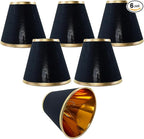 TAaMTYH small lamp shade chandelier shades set of 6，Fabric Lampshade for Wall Lamp，chandelier shades，small table lamps，For Cutting Edge bulbs, Clip-on Fitter Lampshade，3" X 6" X 5"