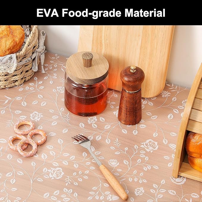 Cooyes Shelf Liner – Premium Non-Adhesive Cabinet & Drawer Liner for Kitchen – Waterproof Shelf Paper with Modern Pattern – Durable EVA Cabinet Mat – Easy to Cut （24" W x 120" L）