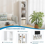 Jpiziso 4 Cube Storage Organizer Single Row, Cube Shelf with Heavy-Duty Thick Boards, 13.31" L x 9.37" W x 48.82" H, Smooth Easy-Clean Panels, Simple Assembly, for Living Room Bedroom Office, White