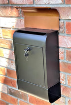 NACH Locking Mailbox, 16 x 4.5 x 10 inch, Black Mailbox with Lock, Waterproof Mailbox Wall Mount - The Dominion Lockable Mailbox