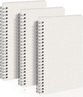 AHGXG A5 Graph Paper Notebook Spiral (3-Pack) Spiral Journal 5.7"x 8.3", Quad Ruled, with Thick 100gsm Square Grid Paper,80 Sheets Per Pack