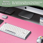 Boutilon Leather Desk Pad Protector,Non-Slip Mouse Pad,Laptop Desk Pad,Office Mouse Mat,Waterproof Leather Desk Blotter,Desk Writing Pad for Office and Home (M-Rose Pink,30"x14")