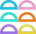 Zonon 36 Pieces Protractors Bulk Plastic 180 Degrees 6 Inch Translucent Protractors for Geometry, Angle Measurement, Students School Supplies