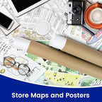 SEEYAURO 4 Pack Poster Mailing Tubes with Caps, Heavy Duty Cardboard Poster Tube, Shipping Tube for Prints, Documents, Crafts & Golf Clubs (4in*48in, 3in*48in)