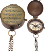 Engraved Compass, Gift for Husband,Anniversary,Wedding Gift for Him, Long Distance Boyfriend Gift, Fiance Gift I Miss You Long Distance Relationship Gift for Army Boyfriend Gift (to My Husband 5)