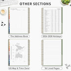 RETTACY 2026-2027 Monthly Planner, Jan 2026 - Dec 2027, Large Size (8.5" x 11"), Agenda, Calendar, 24 Month Tabs, Flexible Plastic Cover, 100 GSM Thick Paper, Spiral-bound (Light Green)