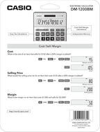 Casio DM-1200BM – Business Desktop Calculator with Cost/Sell/Margin & Tax Keys | Extra-Large 12-Digit Display, Kickstand | Ideal for Office & Finance Use