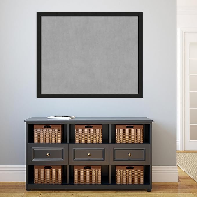 Amanti Art Black Framed Magnetic Board 35x43 X-Large Vision Board for use with Magnets, 100% Metal Sheet to Display Items as Office Decor or for Home Organization in mudroom, Kitchen or Kids Room