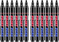 Craiiby Black Paint Pens Paint Markers - 12 Pack Permanent Quick Dry Waterproof Marker Pens for Rocks Wood Fabric Plastic Canvas Glass Mugs Metal Tire Stone