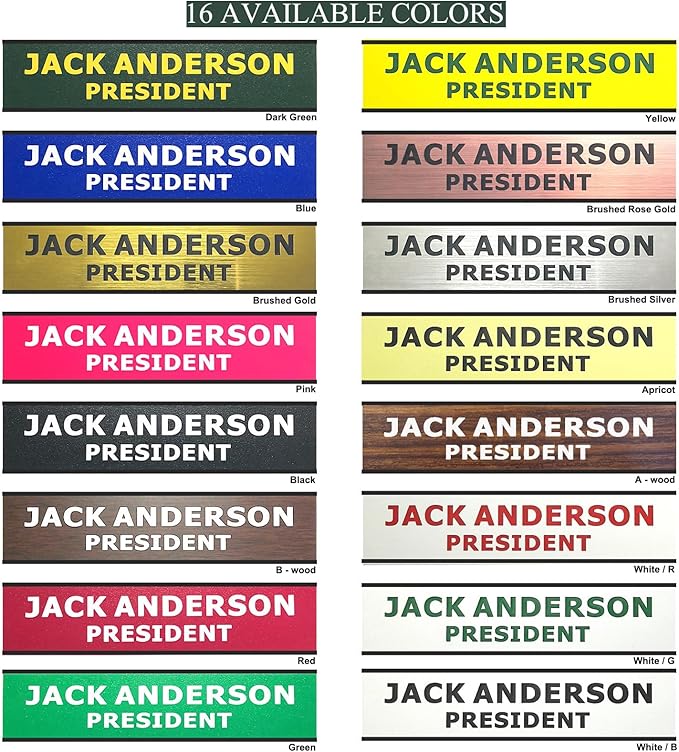 2" x 8" Custom Engraved Name Plate Personalized Office Nameplates with Wall or Desk Aluminum Holder
