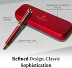 Ellington Pens Luxury Wood Fountain Pen Set – Fine Nib - Includes 6 Ink Cartridges, Wooden Pen Gift Box, Ink Converter - Wood Pen For Writing, Calligraphy, Journaling, Drawing (Rosewood Radiance)