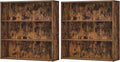 VASAGLE Set of 2 Bookshelves, 31.5 Inches Wide, 3-Tier Open Bookcases with Adjustable Storage Shelves, Floor Standing Units, Rustic Brown ULBC173X01-2
