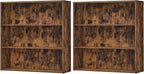 VASAGLE Set of 2 Bookshelves, 31.5 Inches Wide, 3-Tier Open Bookcases with Adjustable Storage Shelves, Floor Standing Units, Rustic Brown ULBC173X01-2