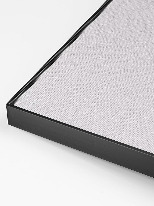 Lightomorrow Bulletin Board 30 x 20 inches, Lavender Gray Pin Board, Black Aluminum Framed Fabric Cork Board with 10 Push Pins