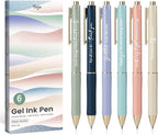 Taja Gel Pens, 6 Pcs Quick Dry Black Gel Ink Pens, 0.5mm Fine Point Smooth Writing Pens for Journaling and Note Taking, Cute Aesthetic Pens for Women & Men-Gratitude