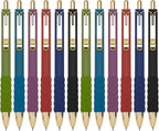 Linbsunne Gel Pens Black Ink Pen 0.5mm fine Point Pens Smooth Writing Retractable Office Supplies (Vintage-12 pcs)