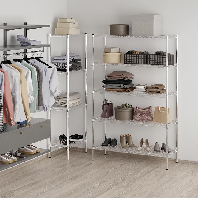 Regal Altair 18" Deep x 48" Wide x 74" Height Wire Shelving Kit | 5-Tier | NSF Commercial Storage Rack Unit