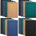Mimorou 12 Pack Hardcover Spiral Notebook College Ruled A5 Lined Spiral Journal Notebook for Office School Supplies, 100 Pages/ 50 Sheets, 8.3 x 5.5 Inches