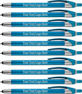 Personalized with Your Custom Logo or Text Pens-Pack of 450- for Marketing, Parties, and Events, 2 in 1 Capacitive Stylus & Ballpoint Pen Compatible with Touchscreen Devices, Black Ink, Teal Pens