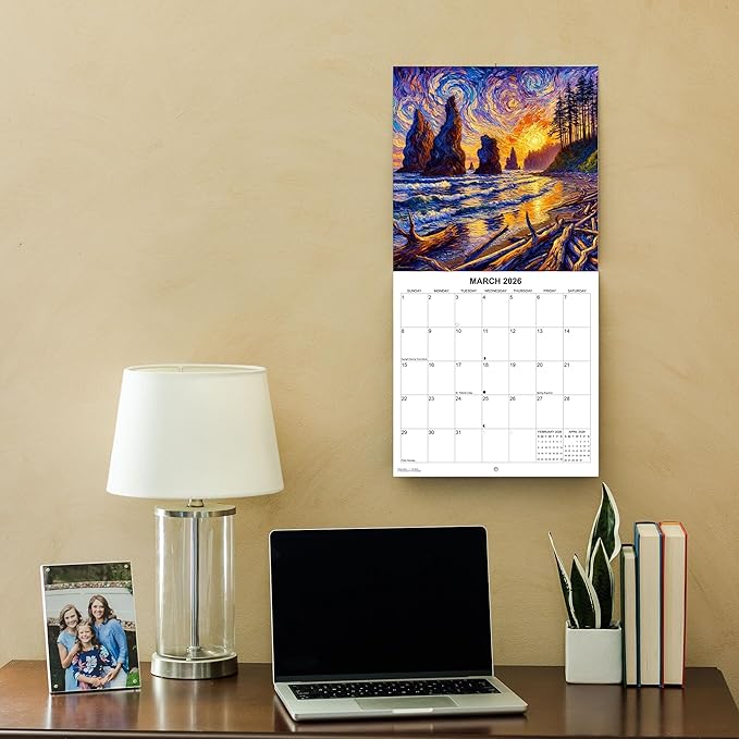2026 National Parks through the Eyes of Van Gogh Monthly Wall Calendar - Art from America's National Parks in the Style of Vincent Van Gogh | Impressionist Style Paintings Calendar 2025-2026