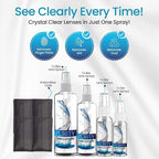Purity Eyeglass Cleaner Family Pack - Multi-Size Lens Cleaner Kit - 1x1oz, 1x2oz, 1x4oz, 1x8oz Bottles + 4 Premium Microfiber Cloths - Safe for All Lenses, Eyeglasses, & Screens - Streak-Free Formula