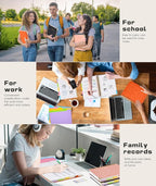 Hardcover Spiral Notebook Journal with Removable Dividers Tabs, 300 Pages Leather 5 Subject Notebook College Ruled, 8"x10" Large B5 Notebooks for Work School Note taking, Lined Journal for Women, Orange