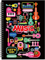 MAXCURY Blank Sheet Music Composition Manuscript Staff Paper Art Music Notebook Black 100 Pages 26x19cm (Factory)