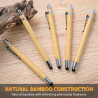 lyforx 200pcs Bamboo Pens Bulk 2-in-1 Stylus Tip Wooden Bamboo Pens Engraving Wooden Ballpoint Pen Customizable Gift Pen Bulk