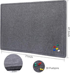 Large Bulletin Board - 72 X 48 inches Decorative Felt Pin Board - 6' x 4' Cork Board Alternative for Wall - Foldable Picture Board Self-Adhesive Vision Board Prayer Board with 30 Pushpins - Dark Gray