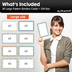 Attractivia Dry Erase Magnetic Labels 5.6 x 3.7 in, Pattern Borders, Large Dry Erase Magnets, 36-Pack, Erasable Write-On All-Purpose Labels, for Office, Education, Home, Whiteboard