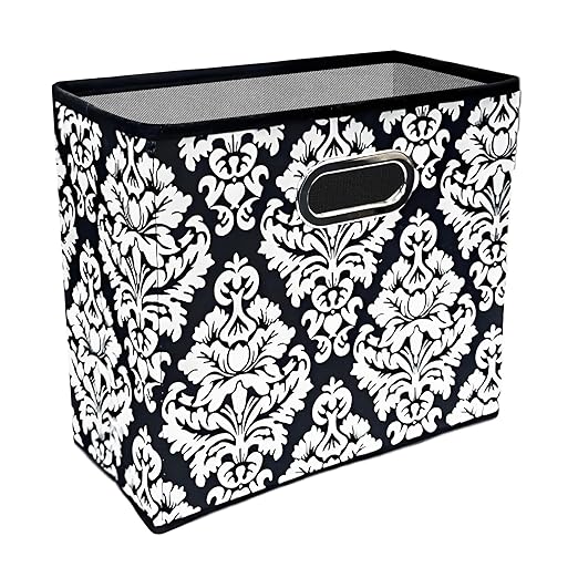 Fozxsvg Black 4.5 Gallon Fabric Trash Can, Waterproof Cute Waste Basket, Decorative Trash Bin for Bedroom, Office, Living Room, Kitchen