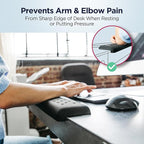 EdgeRest PostureUp L-Shaped Desk Long Wrist Rest Elbow, Forearm & Wrist Comfort Support for Table or Desk Edge, Non-Slip, Memory Foam Padding, Ergonomic Design for Work, Universal Fit, Black
