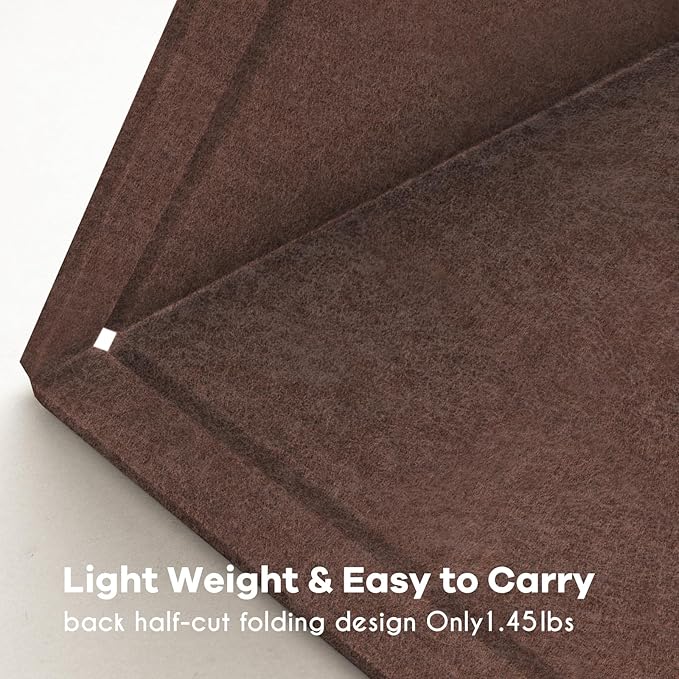 Bulletin Board, 36 x 24 inches Felt Board - Decorative Pin Board, Cork Board Alternative for Wall, 3' x 2' Foldable Picture Board Self-Adhesive Vision Board with 20 Pushpins - Saddle Brown