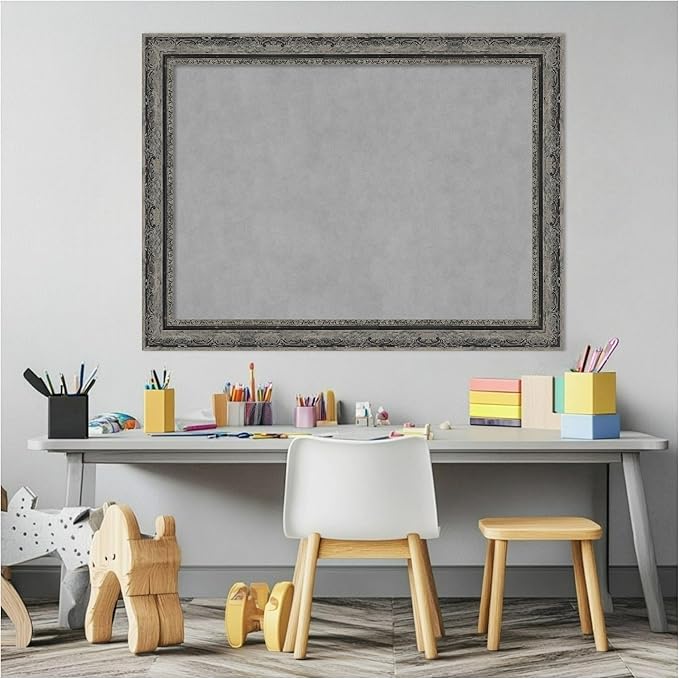 Amanti Art Black Framed Magnetic Board 24x32 Medium Vision Board for use with Magnets, 100% Metal Sheet to Display Items as Office Decor or for Home Organization in mudroom, Kitchen or Kids Room