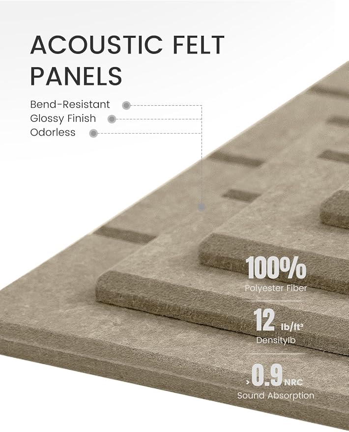 Large Felt Bulletin Board 36"x24" Cork Board Alternative - 6 Pack with 40 Safe Removable Adhesive Tabs, Cork Boards for Walls for Home Office Classroom Pin Board-Earth Brown