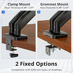 Monitor Arm, Computer Dual Monitor Arm Fits 13-32 Inch Computer Screens, Adjustable Height Swivel Monitor Stand with VESA Mounts, Holds 4.4-17.6lbs, Black