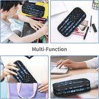 YIJIUWKIS American Flag Style Pencil Case for Kids Adults, Camo Pencil Box for Boys Girls, Blue Pencil Pouch Big Capacity Portable Stationery Storage Desk Pen Bag for School Office