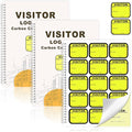 2 Pack of Visitor Badges Registry Log with Carbon Copy Protecting Privacy Pages Visitor Stickers 8.5x11 Inch Visitor Log Book School Church Business Pass Guest Book - 450 Badges 60 Memo Pages (2)
