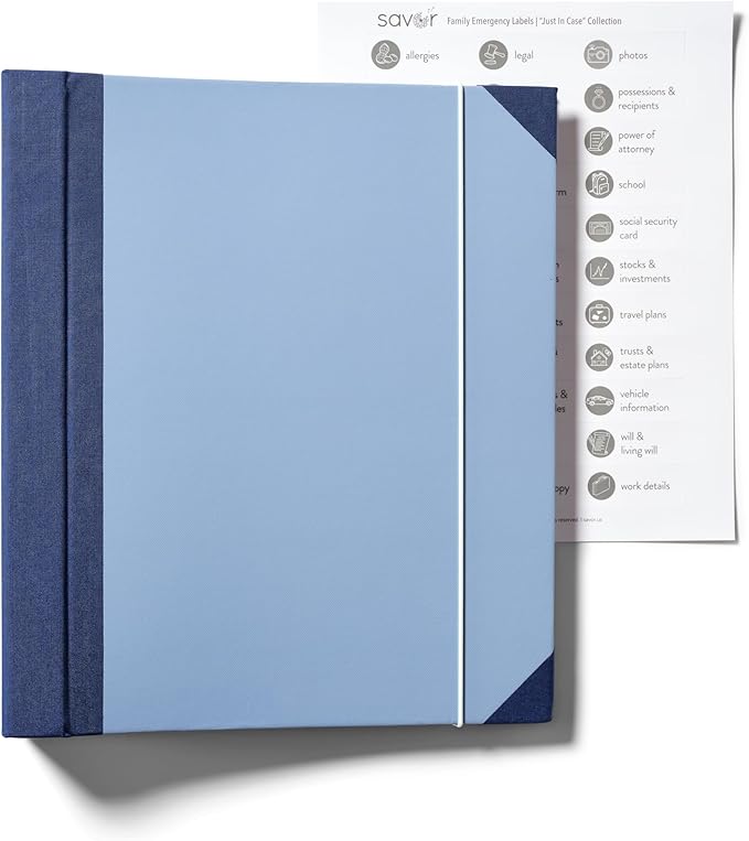 2025 Edition The Folio Document Organizer | Custom Dyed Cloth-Bound Expanding File for Important Papers, Passports, Birth Certificates & More | Ideal for Home Organization & Graduation Gift Purpose