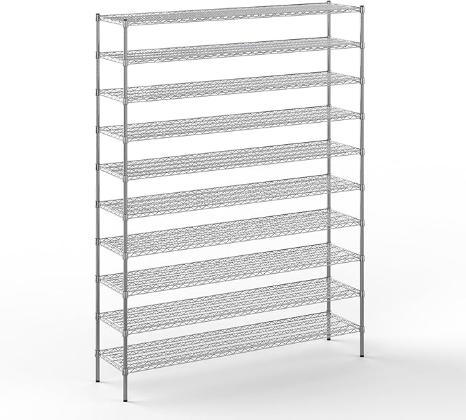 Regal Altair 18" Deep x 72" Wide x 96" Height Wire Shelving Kit | 10-Tier | NSF Commercial Storage Rack Unit