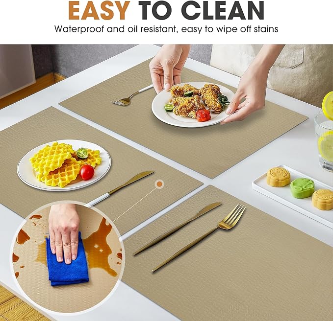 ALIUNI Drawer and Shelf Liner, Non-Slip Kitchen Cabinet Liners Non-Adhesive Thick Strong Grip Waterproof Washable Mats Protect Dresser Shelves Cupboard Bathroom Cabinets, Beige, 18 in X 30 FT
