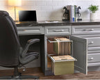 Rev-A-Shelf 2 Tier 14.5" Base Cabinet File Drawer Organizer System for Leterr & Legal Sized Files for Home Office or Home Storage, Chrome, RAS-FD-KIT