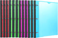 MAKHISTORY Telescoping 3 Ring Binder-12PCS, Flexible Binder with Customized Front Cover+Clear Catalog Pocket+3 Round Rings, Flat Writing Binder, 4 Bright Colors