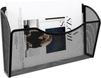 EasyPAG Single Pocket Wall File Organizer, Mesh Hanging File Folder Organizer for Letter/A4 Size Folders Wall Mounted Vertical Mail Holder for Paperwork, Office, Home, School, Black