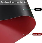 Zinkooat Leather Desk Mat,1.8mm Thick,14x60 Inch Desk Cover,Desk Protector Mat,Dresser Cover Top,Nail Table Mat,Dresser Cover,Quartz Countertop Protector,Table Sticker Cover(Black+Wine Red,14x60)